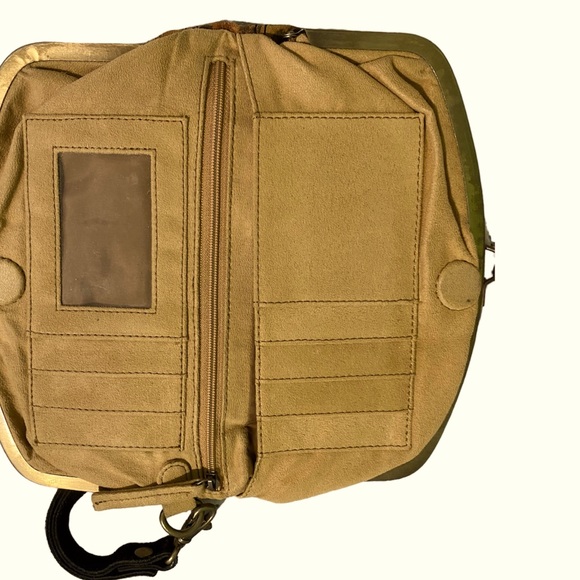 Tasha Polizzi Collection Cheetah Print Gold Turquoise Clutch Wristlet Western - Picture 10 of 15